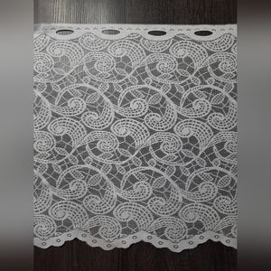 Vintage Pair of Scroll Lace Valance Curtains